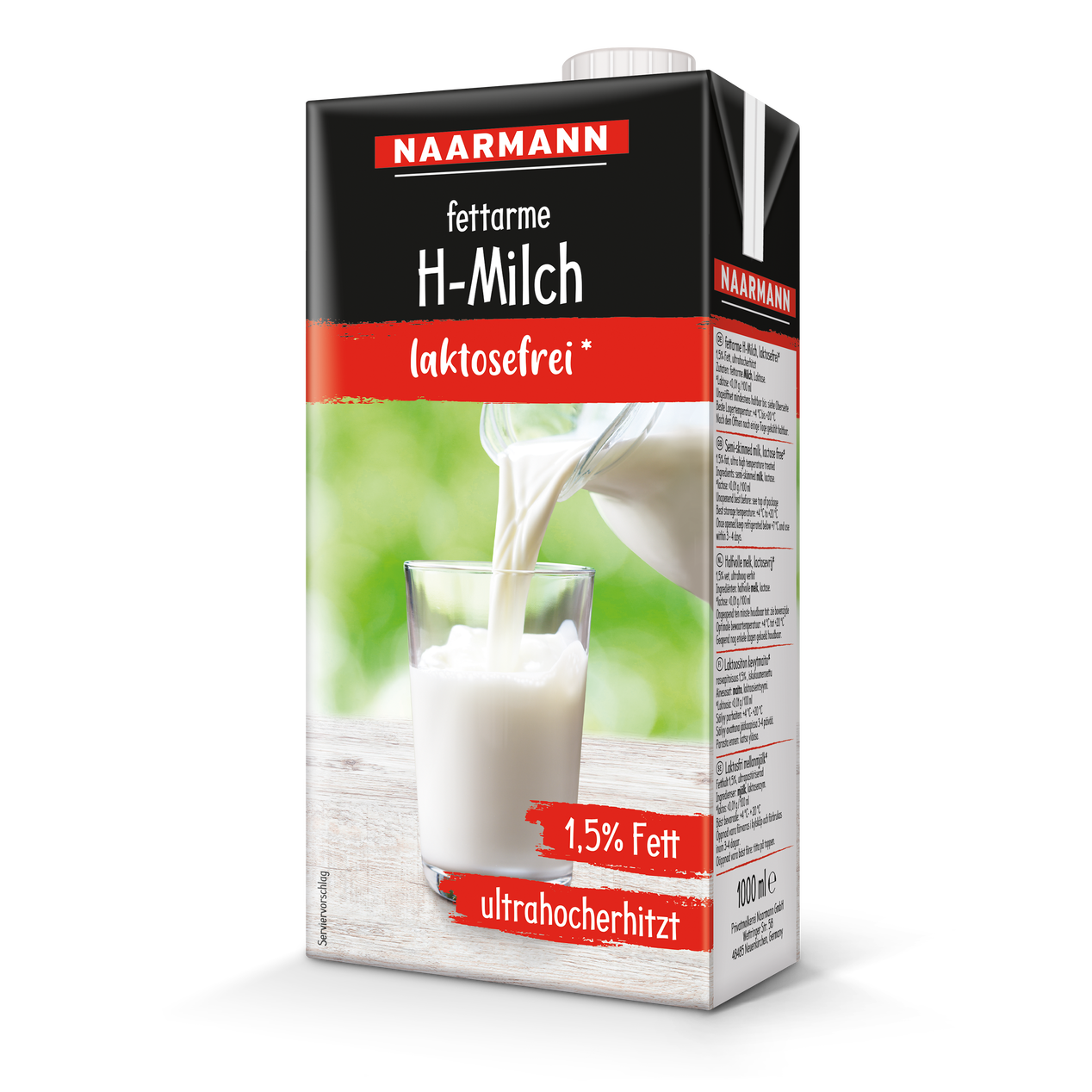 H-Milch 1,5 % laktosefrei - Packshot